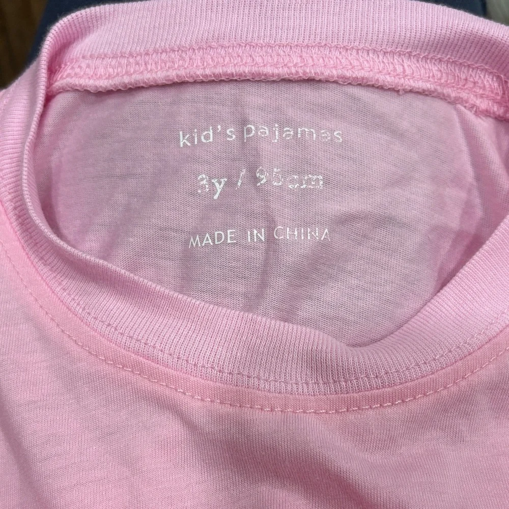 Girls Pink Santa Kids Pajamas size 3T